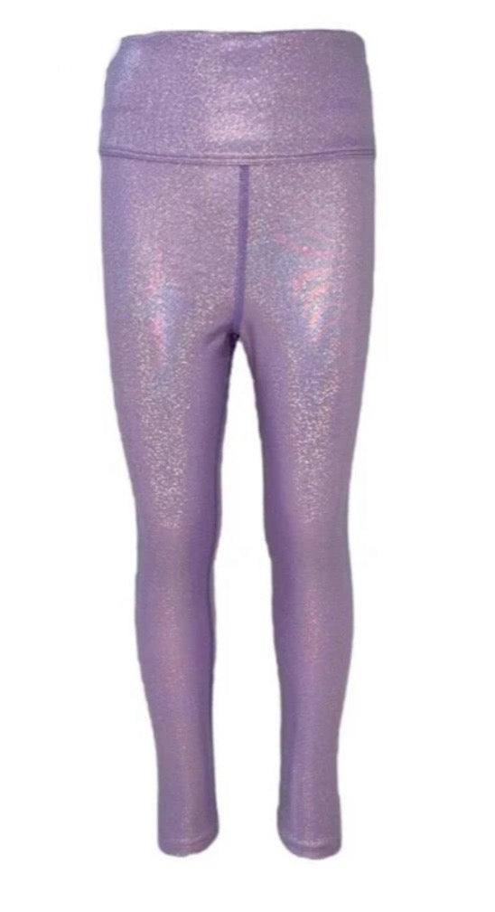 Kids Metallic Shimmer Athletic Leggings