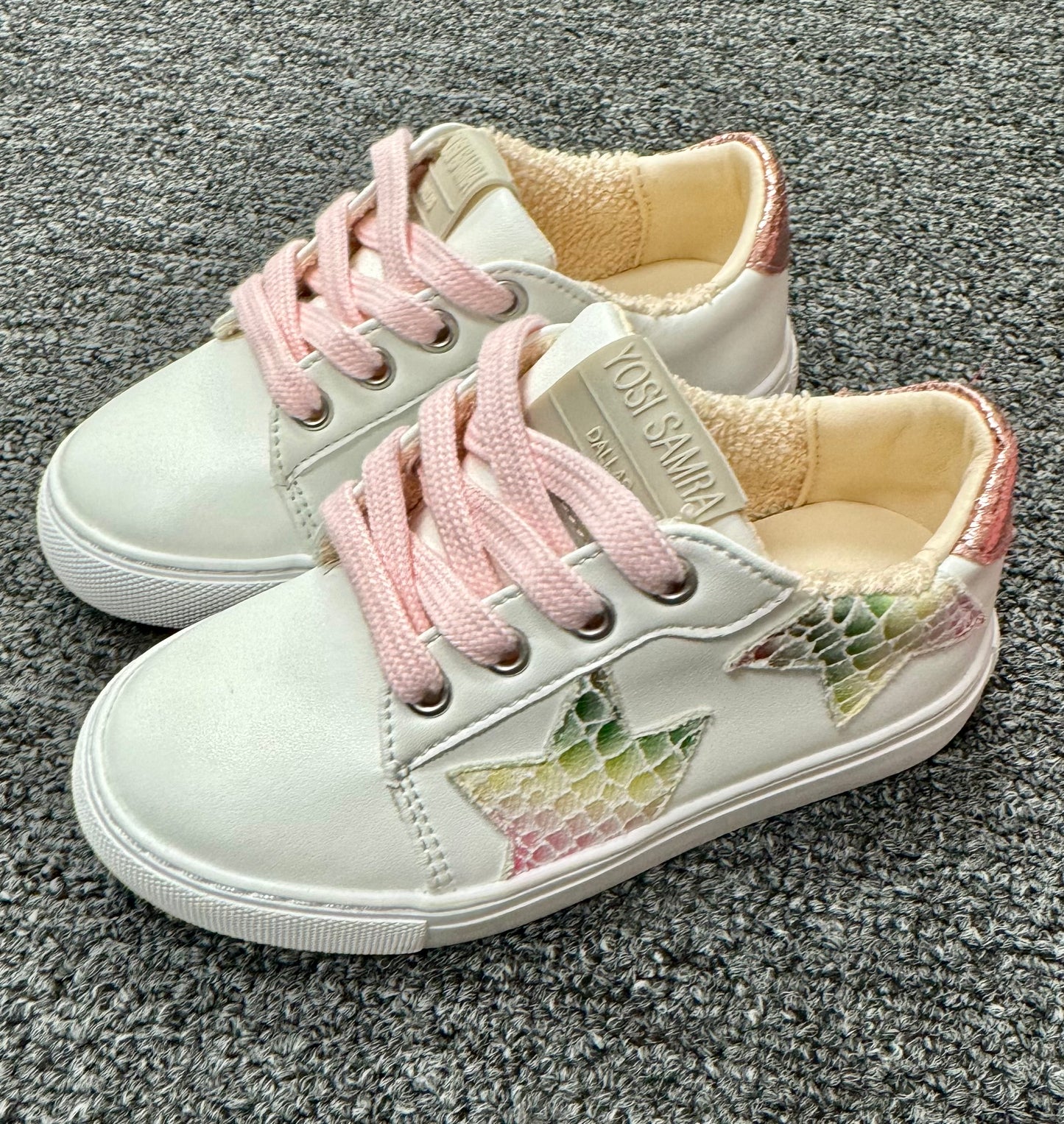 Girls Rainbow Snake Print Star Sneaker