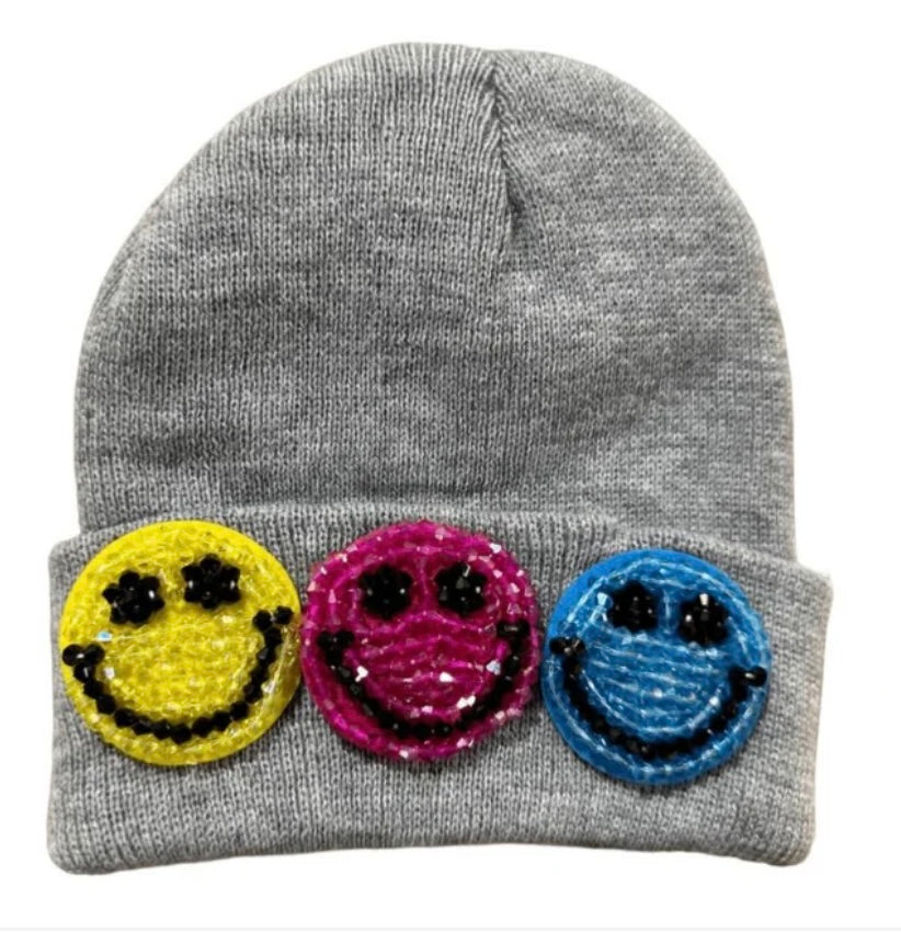 Kids Crystal Rainbow Emoji Beanie