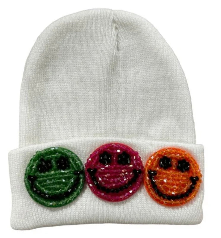 Kids Crystal Rainbow Emoji Beanie