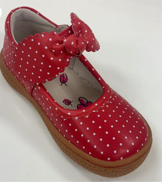 Girls Knotty Red Polka Dot Mary Janes