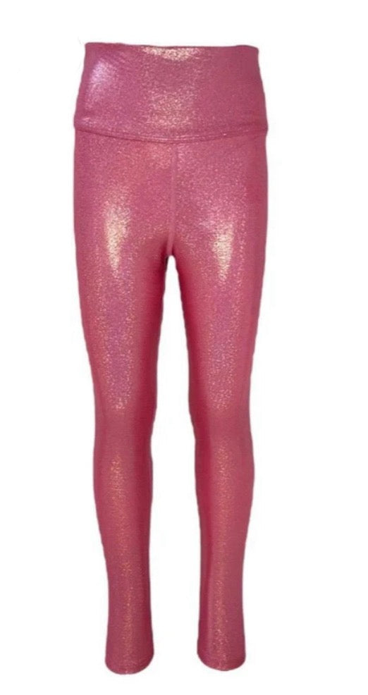 Kids Metallic Shimmer Athletic Leggings