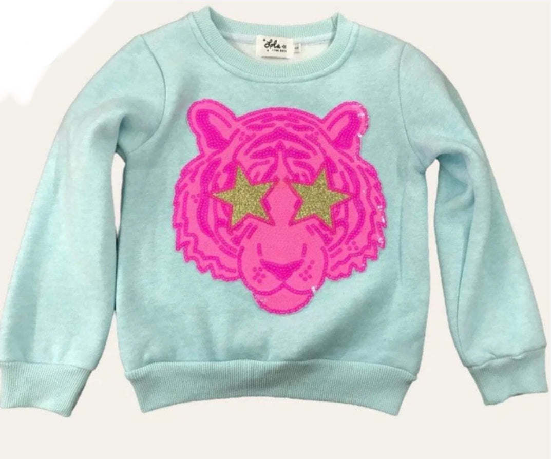 Neon Sequin Tiger Sweatshirt