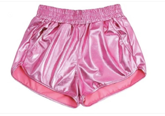 Light Pink Metallic Shorts