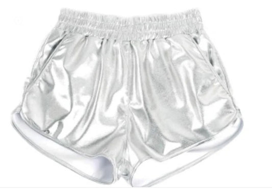 Silver Metallic Shorts